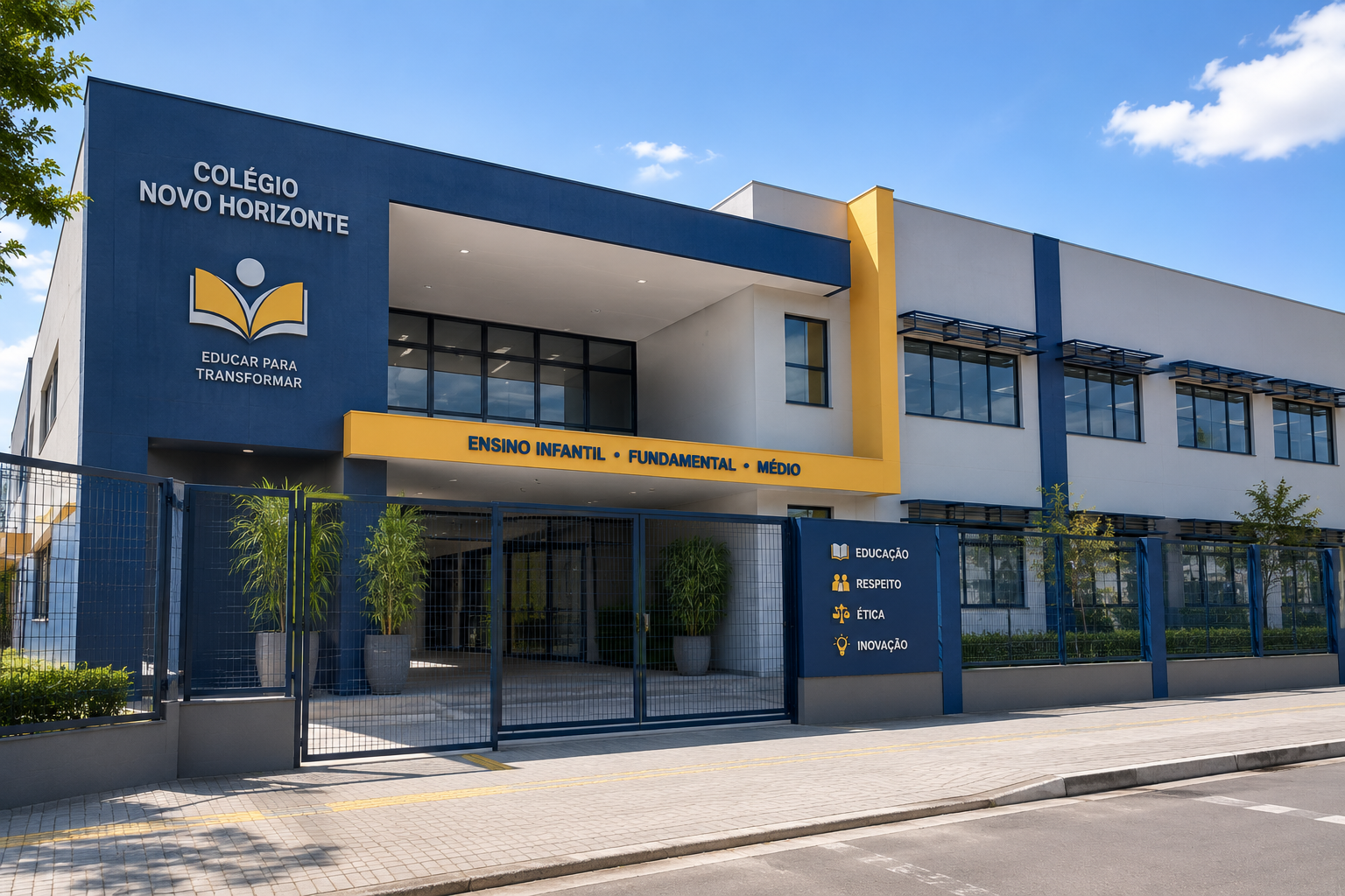 Fachada de escola moderna